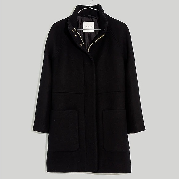 NWT Madewell Estate Cocoon Coat in Insuluxe Fabric in Black - Picture 4 of 13